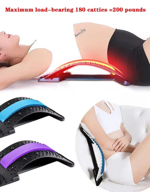 Load image into Gallery viewer, Magnetotherapy Multi-Level Adjustable Back Massager Stretcher Waist Neck Fitness Lumbar Cervical Spine Support Pain Relief
