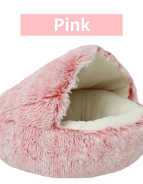 Load image into Gallery viewer, Winter Plush Pet Cat Bed round Cat Cushion Cat House 2 in 1 Warm Cats Basket Pet Sleep Bag Kitten Nest Kennel for Small Dog Cats
